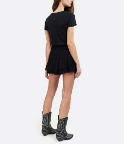 MAJESTIC FILATURES Tee-shirt Lisa Col V Lin Noir 9 MAJESTIC FILATURES Tee-shirt Lisa Col V Lin Noir -Majestic Filatures shop majes look20200122 554 1