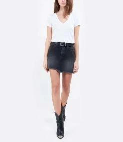 MAJESTIC FILATURES Tee-shirt Lisa Col V Lin Blanc -Majestic Filatures shop majes look20200129 531 1