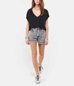 MAJESTIC FILATURES Tee-shirt Loose Col V Lin Noir 6 MAJESTIC FILATURES Tee-shirt Loose Col V Lin Noir -Majestic Filatures shop majes look20210203 350