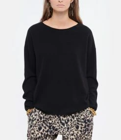 MAJESTIC FILATURES Pull Col Bateau Cachemire Noir -Majestic Filatures shop majes look20210825 284