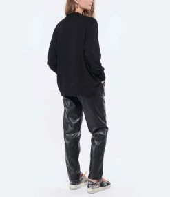 MAJESTIC FILATURES Pull Col V Noir -Majestic Filatures shop majes look20210928 151