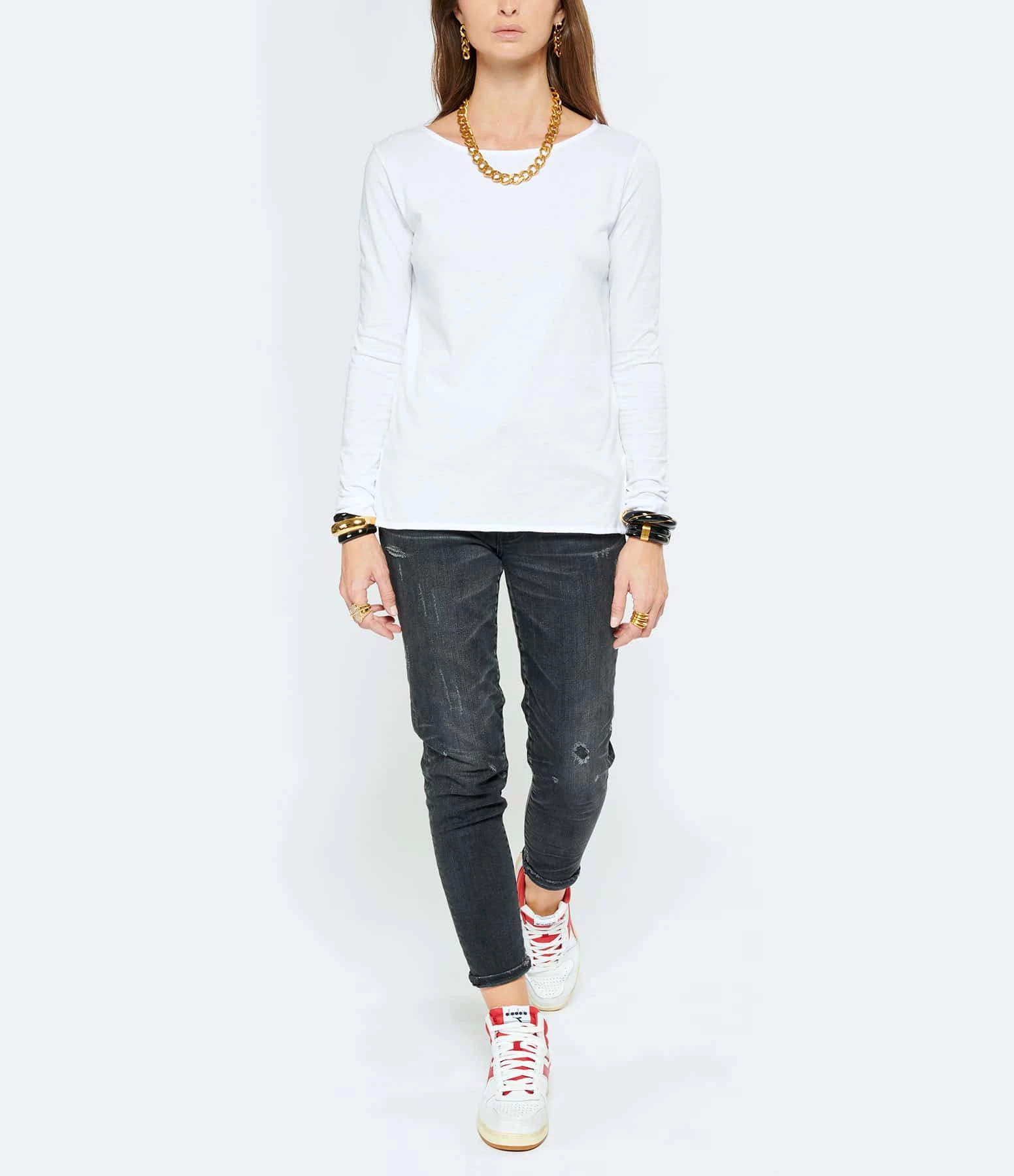 MAJESTIC FILATURES Tee-shirt Manches Longues Col Bateau Blanc 4 MAJESTIC FILATURES Tee-shirt Manches Longues Col Bateau Blanc – Image 4