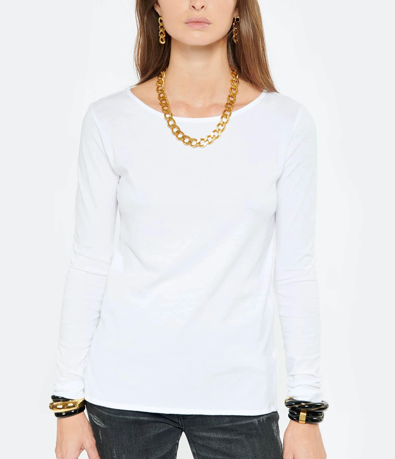 MAJESTIC FILATURES Tee-shirt Manches Longues Col Bateau Blanc 3 MAJESTIC FILATURES Tee-shirt Manches Longues Col Bateau Blanc – Image 3