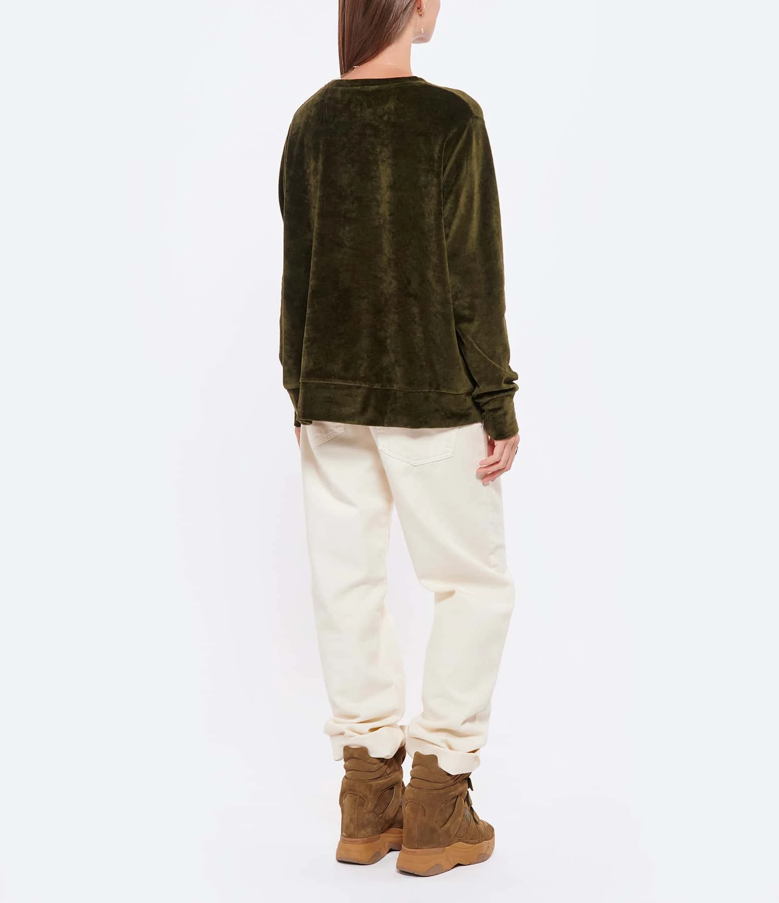 MAJESTIC FILATURES Pull Coton Olive 5 MAJESTIC FILATURES Pull Coton Olive – Image 5