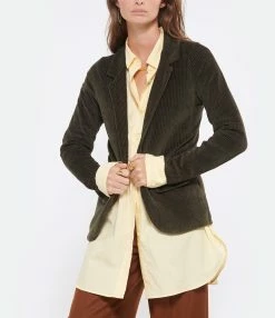 MAJESTIC FILATURES Veste Blazer Coton Pine Green -Majestic Filatures shop majes look20220831 315
