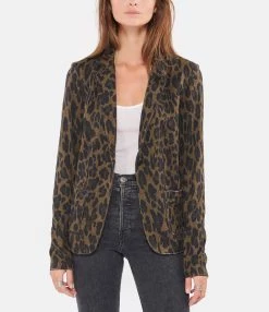 MAJESTIC FILATURES Veste Blazer Coton Léopard Camel -Majestic Filatures shop majes look20220907 356