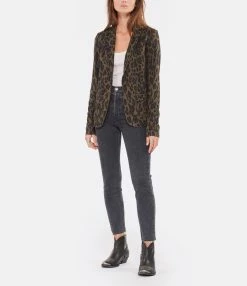 MAJESTIC FILATURES Veste Blazer Coton Léopard Camel -Majestic Filatures shop majes look20220907 359