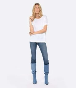 MAJESTIC FILATURES Tee-shirt Col Rond Lin Blanc -Majestic Filatures shop majes look20230111 504