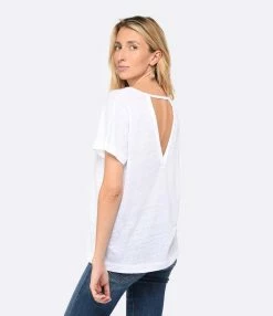 MAJESTIC FILATURES Tee-shirt Col Rond Lin Blanc -Majestic Filatures shop majes look20230111 506