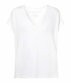 MAJESTIC FILATURES Tee-shirt Col V Lin Blanc