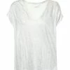 MAJESTIC FILATURES Tee-shirt Lin Col V Argenté Métallisé
