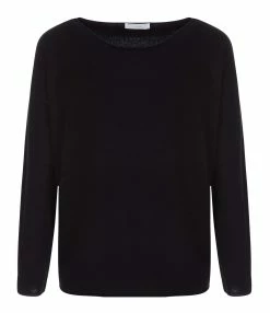 MAJESTIC FILATURES Pull Col Bateau Cachemire Noir