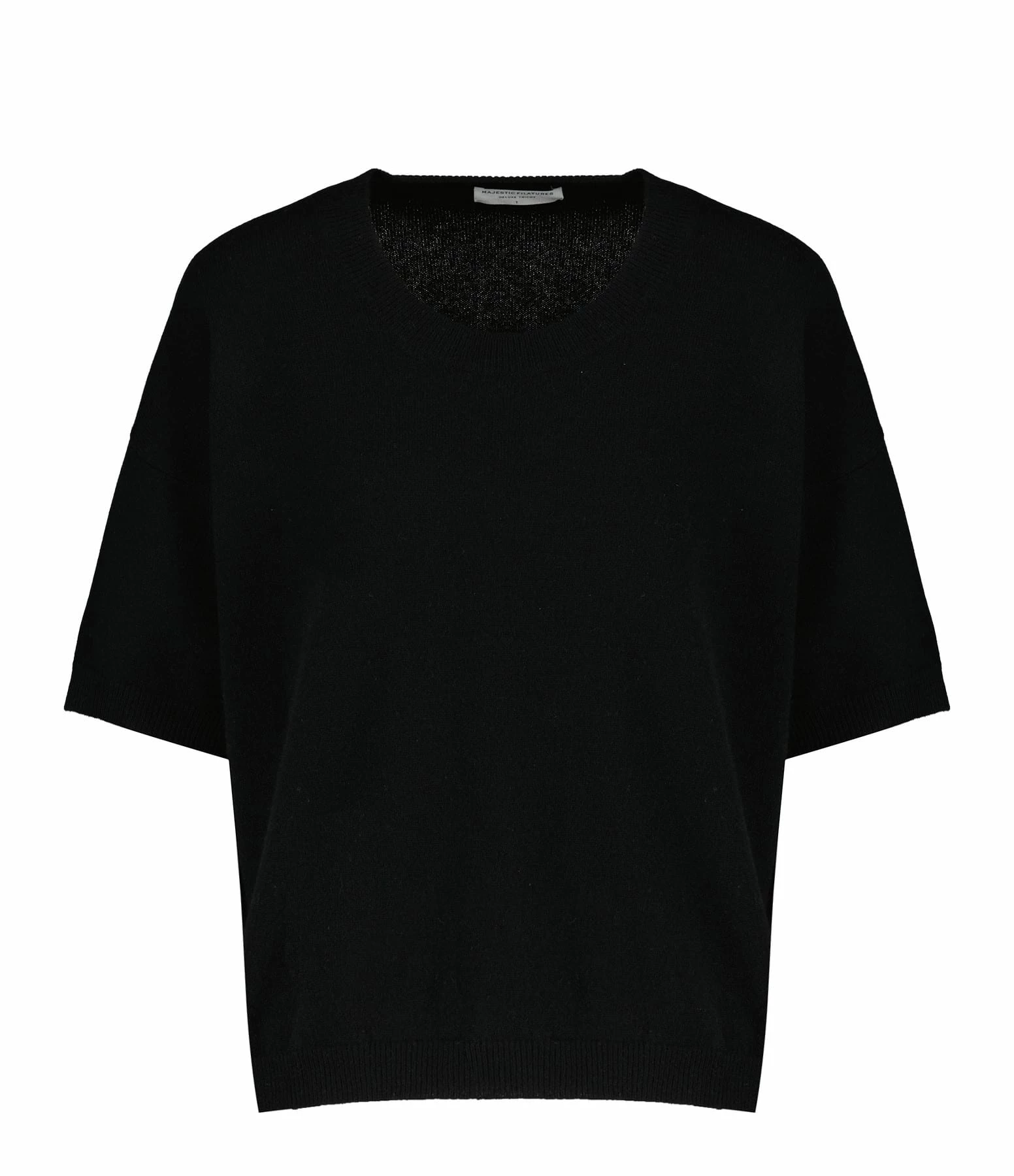 MAJESTIC FILATURES Pull Col Rond Cachemire Noir 1 MAJESTIC FILATURES Pull Col Rond Cachemire Noir