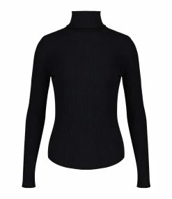 MAJESTIC FILATURES Tee-shirt Col Roulé Coton Noir