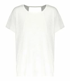 MAJESTIC FILATURES Tee-shirt Col Rond Lin Blanc