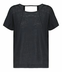 MAJESTIC FILATURES Tee-shirt Col Rond Lin Noir