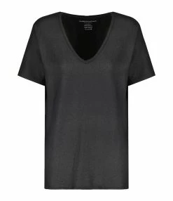 MAJESTIC FILATURES Tee-shirt Col V Noir