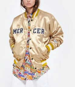 MERCER Veste Bomber Varsity Satin Jaune 9 MERCER Veste Bomber Varsity Satin Jaune -Majestic Filatures shop merce look20220308 230