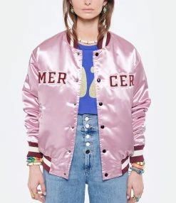 MERCER Veste Bomber Varsity Satin Rose 8 MERCER Veste Bomber Varsity Satin Rose -Majestic Filatures shop merce look20220309 331