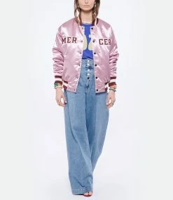 MERCER Veste Bomber Varsity Satin Rose 9 MERCER Veste Bomber Varsity Satin Rose -Majestic Filatures shop merce look20220309 332