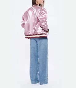 MERCER Veste Bomber Varsity Satin Rose 10 MERCER Veste Bomber Varsity Satin Rose -Majestic Filatures shop merce look20220309 334
