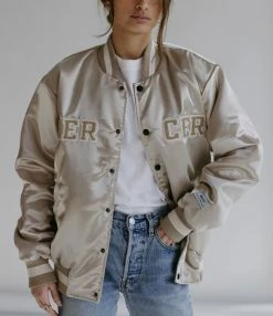 MERCER Veste Bomber Varsity Satin Sable -Majestic Filatures shop merce look20220830 213099