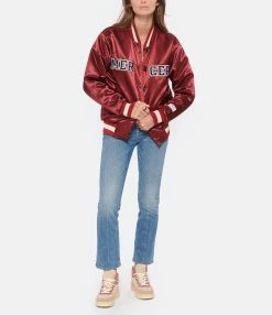 MERCER Veste Bomber Varsity Satin Bordeaux -Majestic Filatures shop merce look20220830 652