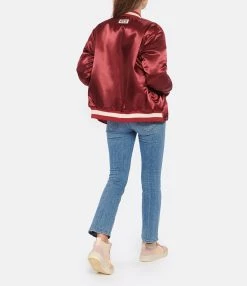 MERCER Veste Bomber Varsity Satin Bordeaux -Majestic Filatures shop merce look20220830 654