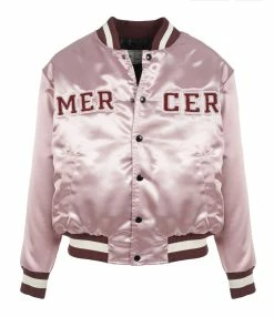 MERCER Veste Bomber Varsity Satin Rose