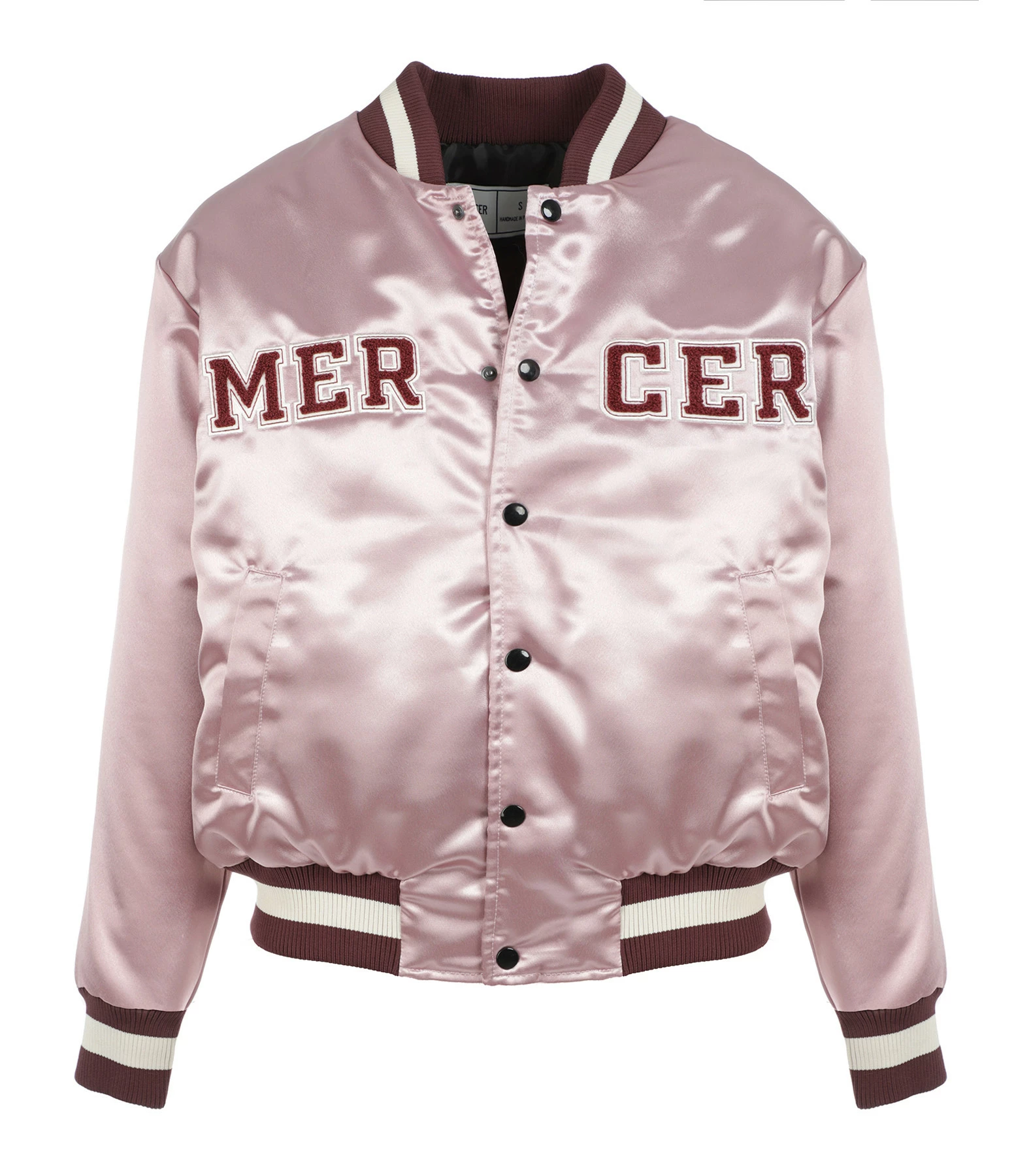 MERCER Veste Bomber Varsity Satin Rose 1 MERCER Veste Bomber Varsity Satin Rose