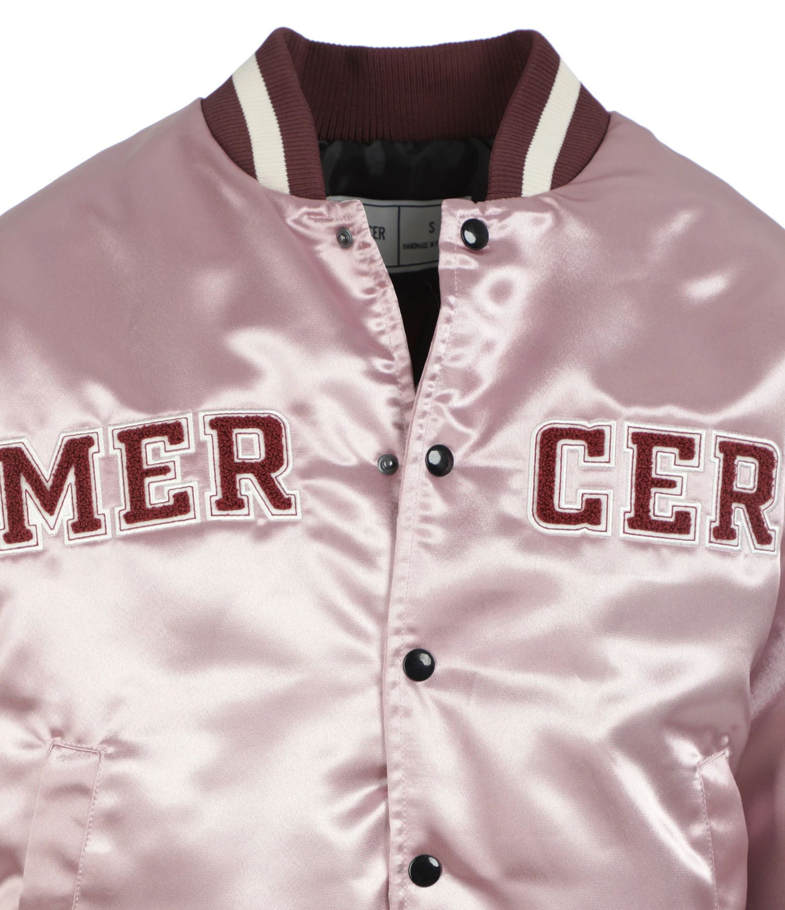 MERCER Veste Bomber Varsity Satin Rose 2 MERCER Veste Bomber Varsity Satin Rose – Image 2