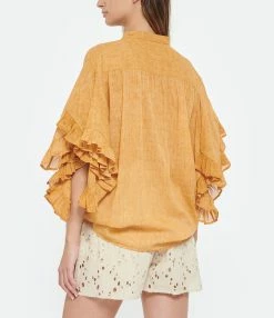 Mes Demoiselles Chemise Dolly Coton Abricot -Majestic Filatures shop mesde look20230228 356