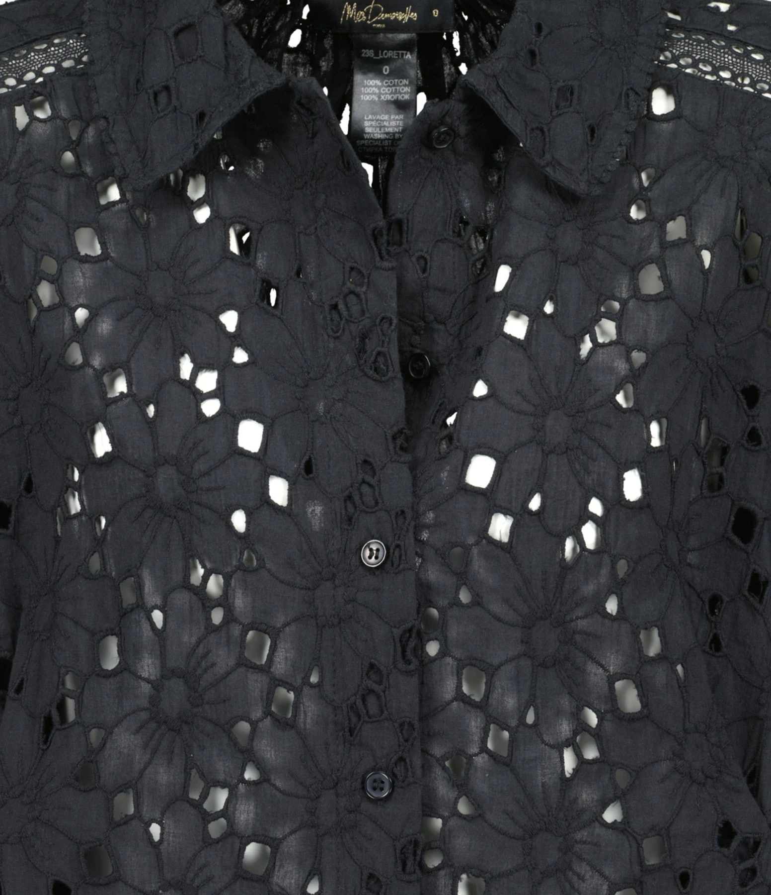 Mes Demoiselles Chemise Loretta Coton Noir 2 Mes Demoiselles Chemise Loretta Coton Noir – Image 2