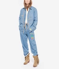 MIRA MIKATI Veste Jean Coton Bleu -Majestic Filatures shop mirad look20220816 283 2
