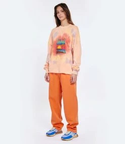 MIRA MIKATI Pull Broderie Coton Biologique Orange -Majestic Filatures shop miras look20230203 160