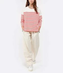 Maison Labiche Tee-shirt Cool Sailor Amore Coton Biologique Rouge Ivoire -Majestic Filatures shop mlabi look20210202 84