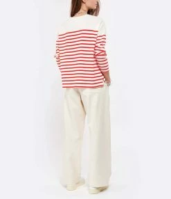 Maison Labiche Tee-shirt Cool Sailor Amore Coton Biologique Rouge Ivoire -Majestic Filatures shop mlabi look20210202 91
