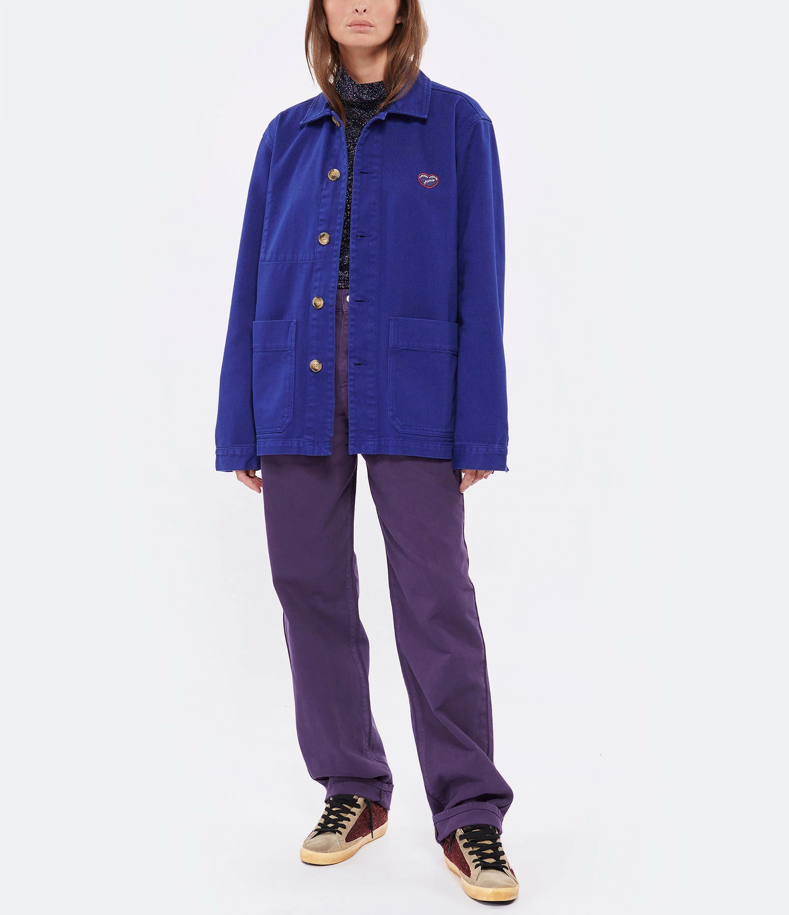 Maison Labiche Veste Sebasto Patch Cœur Coton Bleu Roi 4 Maison Labiche Veste Sebasto Patch Cœur Coton Bleu Roi – Image 4