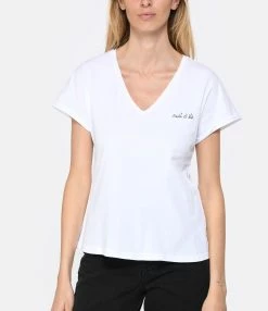Maison Labiche Tee-shirt Chateau Nuit D'Ete Coton Bio Blanc -Majestic Filatures shop mlabi look20230214 335