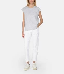 Maison Labiche Tee-shirt Sedaine Out Of Office Coton Bio Gris -Majestic Filatures shop mlabi look20230215 289