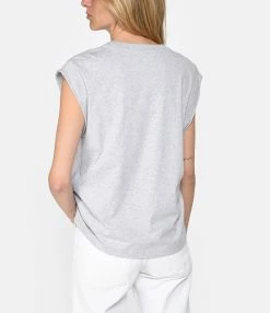 Maison Labiche Tee-shirt Sedaine Out Of Office Coton Bio Gris -Majestic Filatures shop mlabi look20230215 291