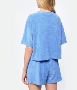 Maison Labiche Tee-shirt Tolain Club Vacances Coton Bleu Ciel -Majestic Filatures shop mlabi look20230222 319