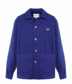 Majestic Filatures shop 22 Maison Labiche Veste Sebasto Patch Cœur Coton Bleu Roi