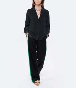 MARGAUX LONNBERG Chemise Alma Soie Noir 8 MARGAUX LONNBERG Chemise Alma Soie Noir -Majestic Filatures shop mlonn look20220201 348