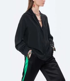 MARGAUX LONNBERG Chemise Alma Soie Noir 7 MARGAUX LONNBERG Chemise Alma Soie Noir -Majestic Filatures shop mlonn look20220201 351