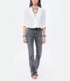 MARGAUX LONNBERG Chemise Alma Soie Blanc -Majestic Filatures shop mlonn look20220201 357