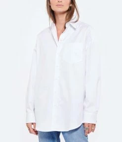 MARGAUX LONNBERG Chemise Wenders Coton Blanc -Majestic Filatures shop mlonn look20220719 285