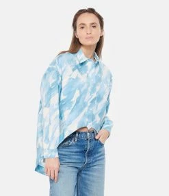 MARGAUX LONNBERG Chemise Astin Coton Imprimé -Majestic Filatures shop mlonn look20230131 381