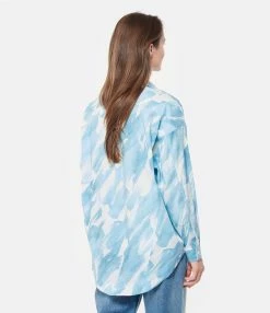 MARGAUX LONNBERG Chemise Astin Coton Imprimé -Majestic Filatures shop mlonn look20230131 384