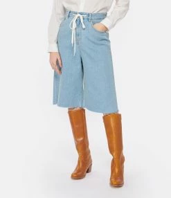 MM6 Maison Margiela Short Coton Denim Bleu Ciel -Majestic Filatures shop mm6s5 look20230126 343